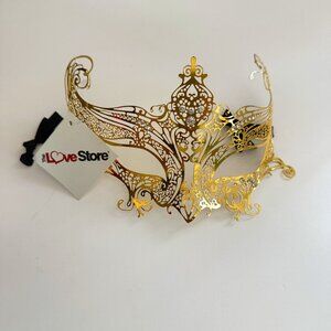 The Love Store Masquerade Mask Queen's Party Mask Gold